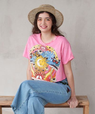 Psychedelic Cropped T-Shirt by AMINA - Ametsuchi
