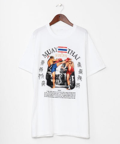 Muay Thai Print T-Shirt by AMINA - Ametsuchi
