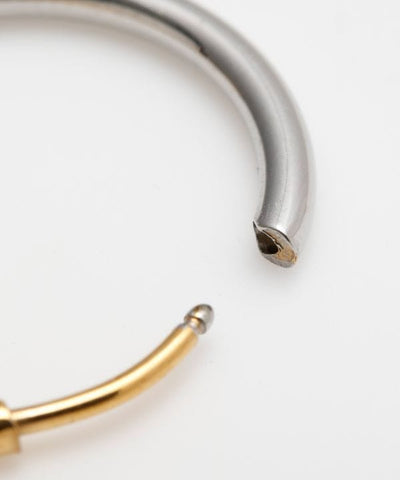 Bi Color Stainless Slim Hoop Earrings