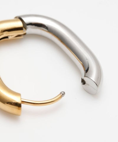Bi Color Stainless Oval Hoop Earrings
