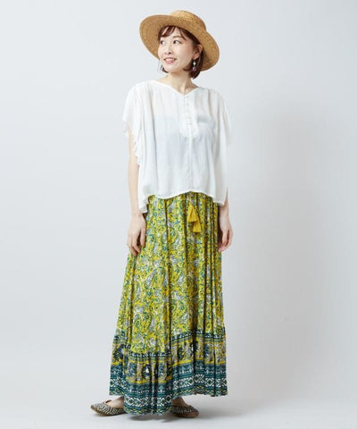 Paisley Border Skirt by AMINA - Ametsuchi