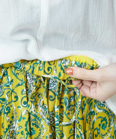 Paisley Border Skirt by AMINA - Ametsuchi