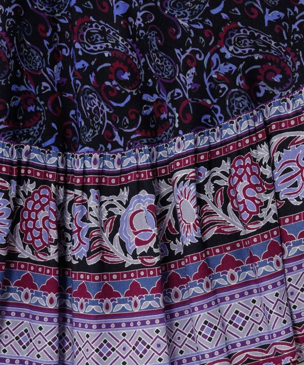 Paisley Border Skirt by AMINA - Ametsuchi