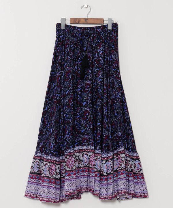 Paisley Border Skirt by AMINA - Ametsuchi