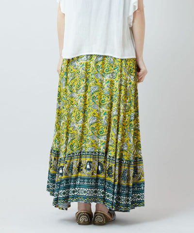 Paisley Border Skirt by AMINA - Ametsuchi