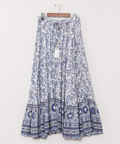 Paisley Border Skirt by AMINA - Ametsuchi