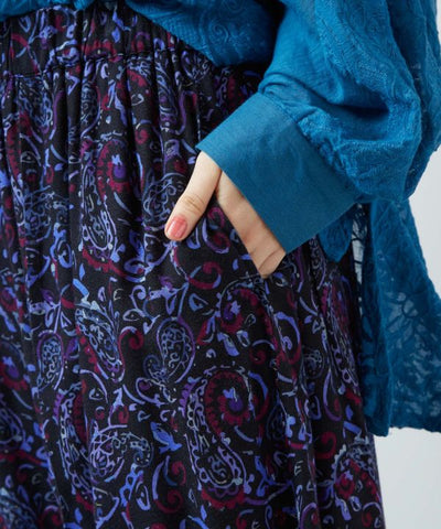 Paisley Border Pants by AMINA - Ametsuchi