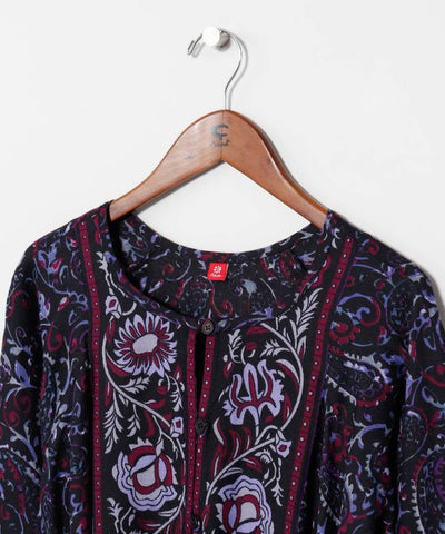 Paisley Border Cardigan by AMINA - Ametsuchi