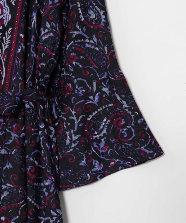 Paisley Border Cardigan by AMINA - Ametsuchi