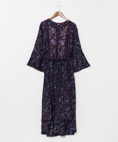 Paisley Border Cardigan by AMINA - Ametsuchi