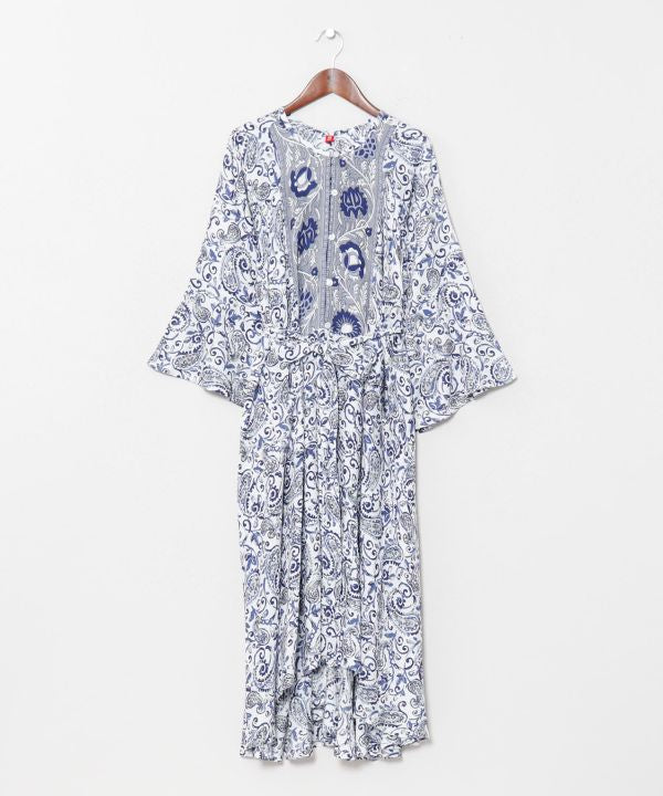 Paisley Border Cardigan by AMINA - Ametsuchi