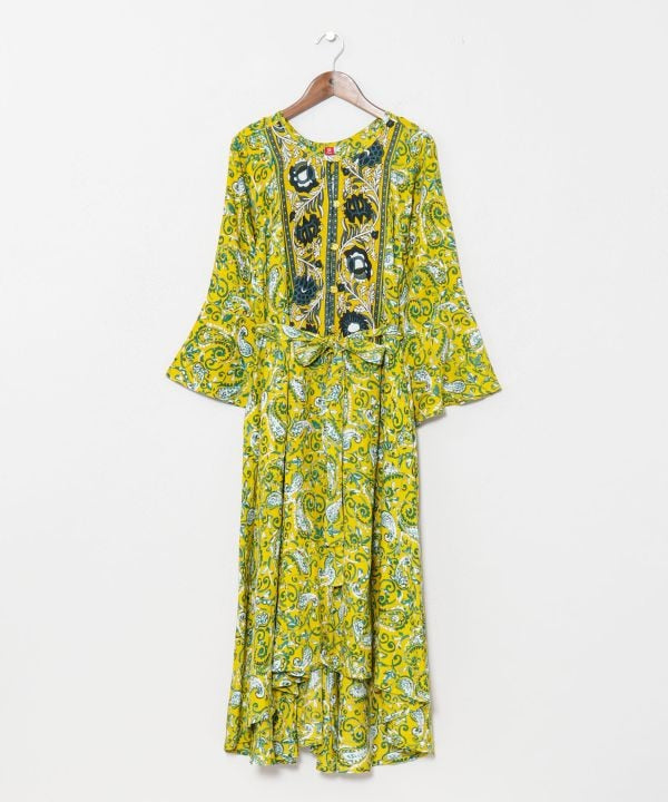 Paisley Border Cardigan by AMINA - Ametsuchi