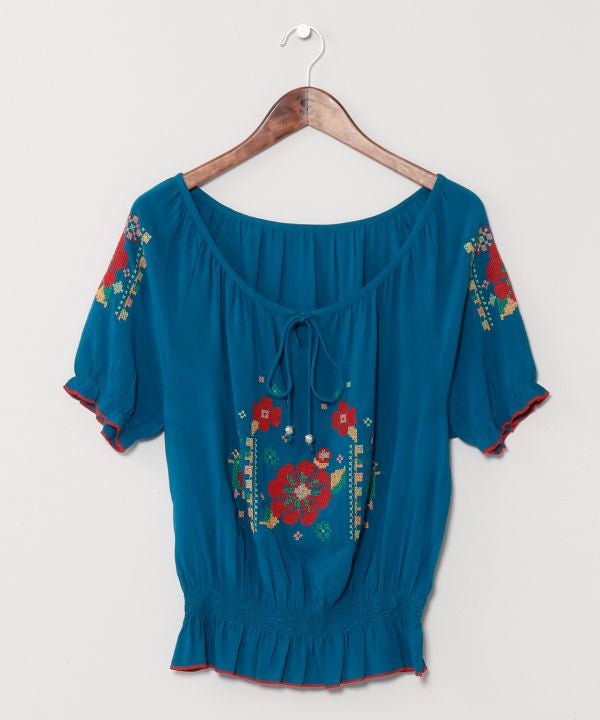 Folk Embroidery Rayon Top