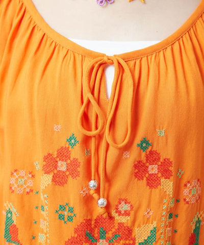Folk Embroidery Rayon Top