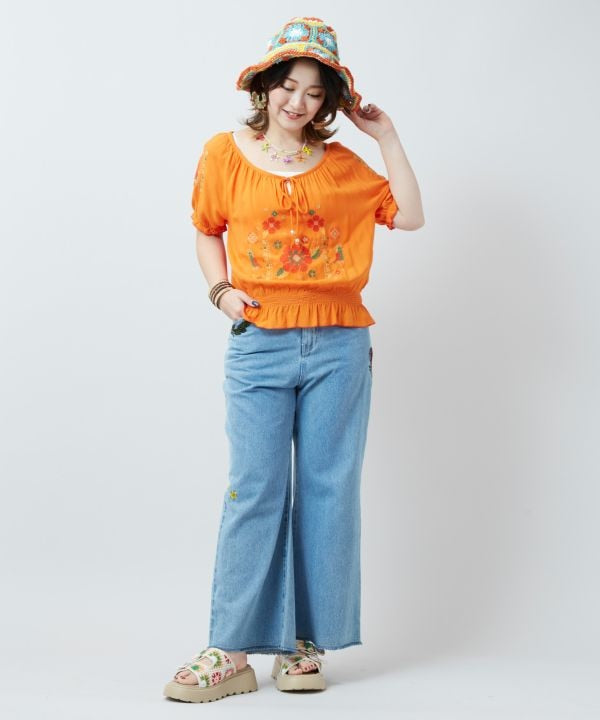 Folk Embroidery Rayon Top