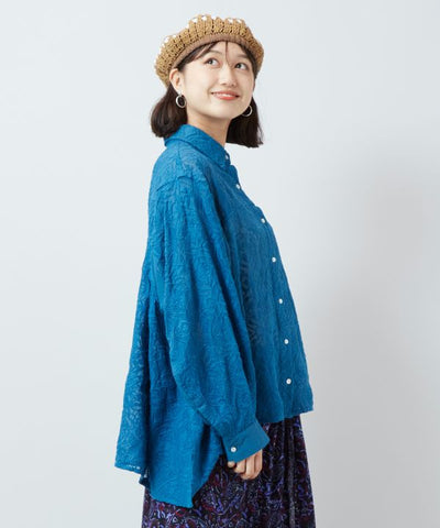 Sheer Embroidered Shirt by AMINA - Ametsuchi