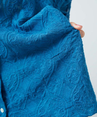 Sheer Embroidered Shirt by AMINA - Ametsuchi