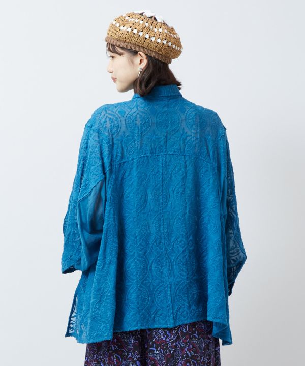 Sheer Embroidered Shirt by AMINA - Ametsuchi
