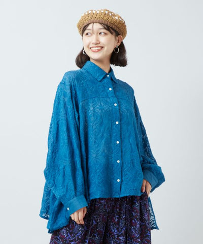 Sheer Embroidered Shirt by AMINA - Ametsuchi