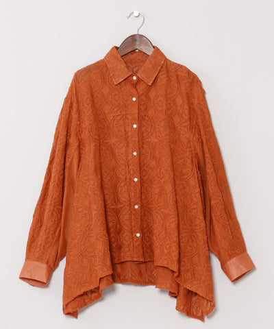Sheer Embroidered Shirt by AMINA - Ametsuchi
