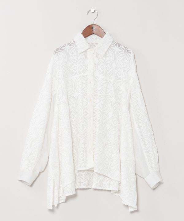 Sheer Embroidered Shirt by AMINA - Ametsuchi
