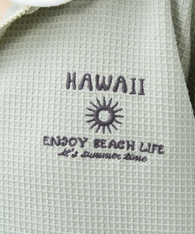 Waffle Embroidered Zip Hoodie by Kahiko - Ametsuchi