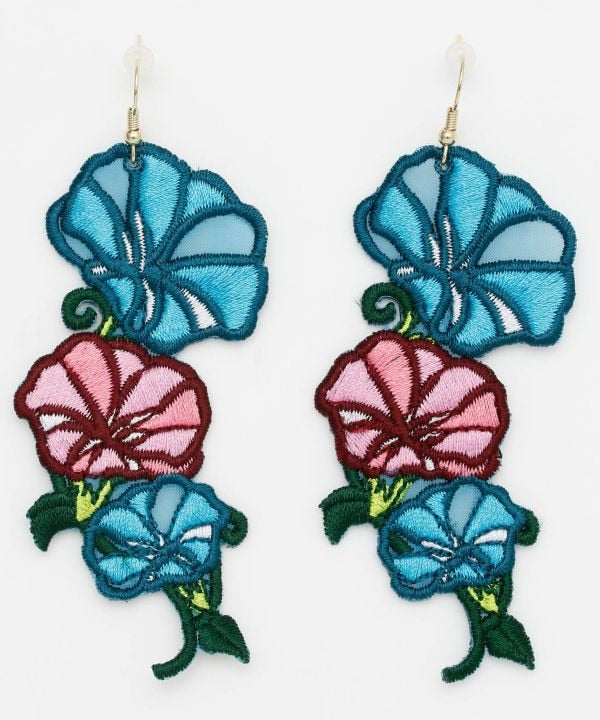 Japanese Embroidered Earrings by Kaya - Ametsuchi