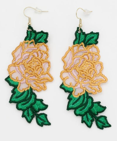 Japanese Embroidered Earrings by Kaya - Ametsuchi