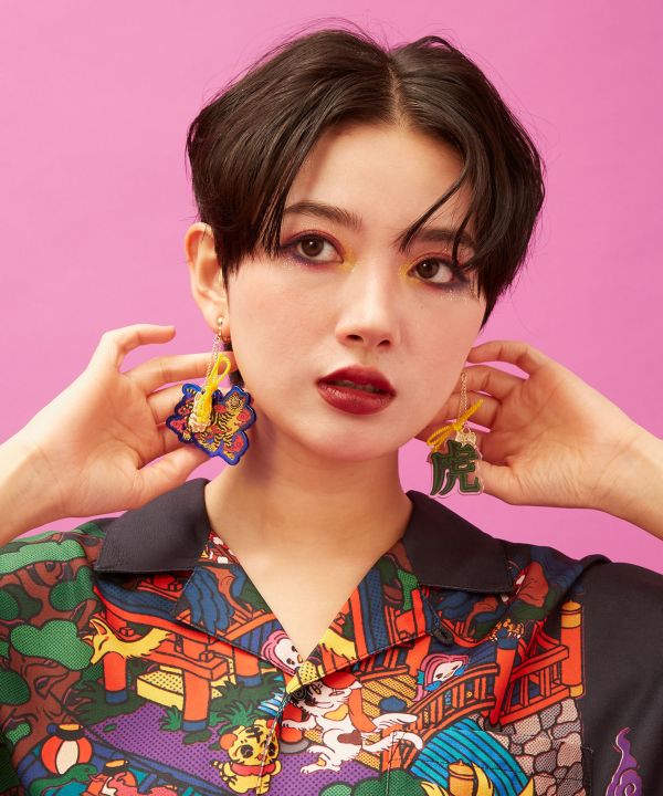 KAYA x NAKAMURA KYOKO - Pop Animal Statement Clip Earrings by Kaya - Ametsuchi