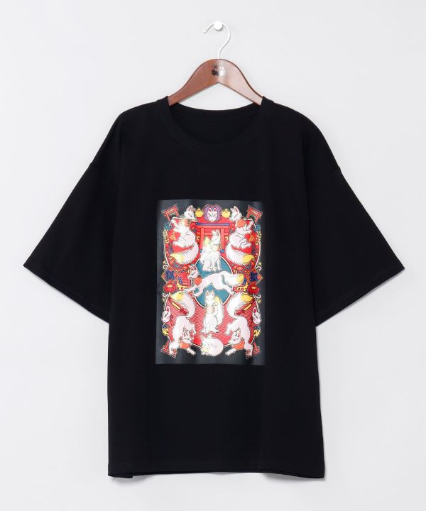 来福 Glitzer-Print-Unisex-Top von Kaya - Ametsuchi