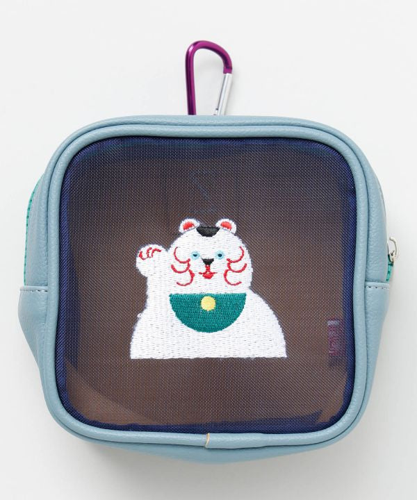 Japanese Mesh Embroidered Pouch by Kaya - Ametsuchi