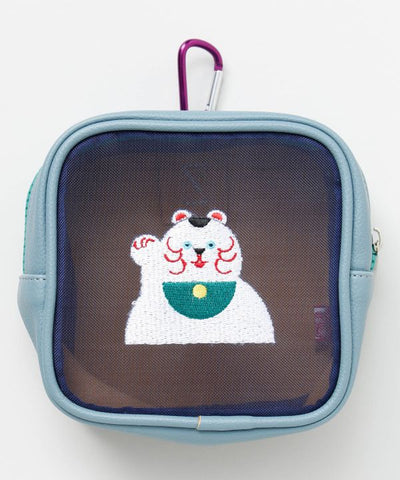 Japanese Mesh Embroidered Pouch by Kaya - Ametsuchi