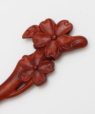 Wooden Floral Kanzashi Hair Stick by Kaya - Ametsuchi