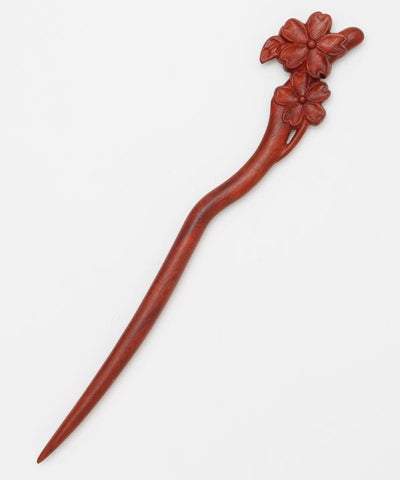 Wooden Floral Kanzashi Hair Stick by Kaya - Ametsuchi