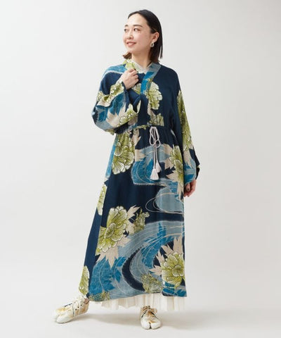 Peony Water Kimono Dress by Kaya - Ametsuchi