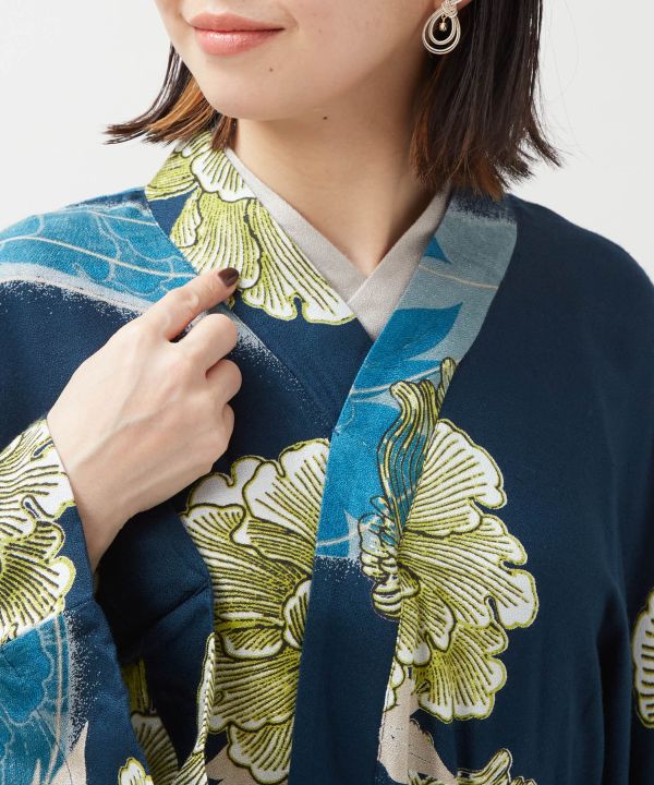 Peony Water Kimono Dress by Kaya - Ametsuchi