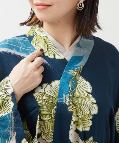 Peony Water Kimono Dress by Kaya - Ametsuchi