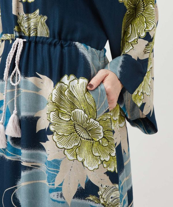 Peony Water Kimono Dress by Kaya - Ametsuchi