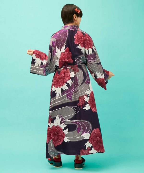 Peony Water Kimono Dress by Kaya - Ametsuchi