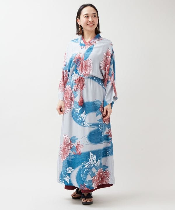 Peony Water Kimono Dress by Kaya - Ametsuchi