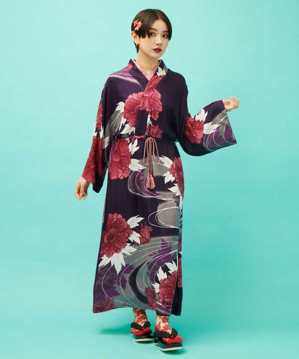 Peony Water Kimono Dress by Kaya - Ametsuchi