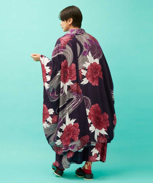 Peony Water Furisode Haori by Kaya - Ametsuchi