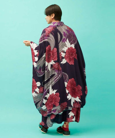 Peony Water Furisode Haori by Kaya - Ametsuchi