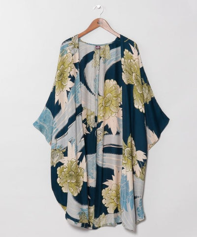 Peony Water Furisode Haori by Kaya - Ametsuchi