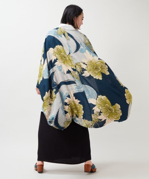 Peony Water Furisode Haori by Kaya - Ametsuchi