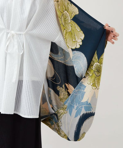 Peony Water Furisode Haori by Kaya - Ametsuchi