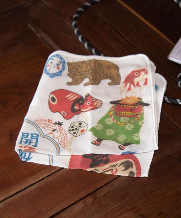 Japanese Motif Handkerchief by Kaya - Ametsuchi