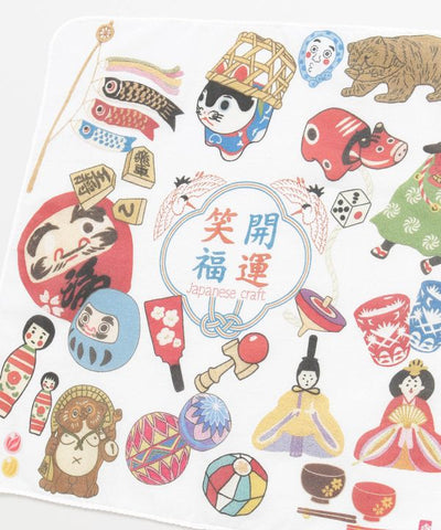 Japanese Motif Handkerchief by Kaya - Ametsuchi