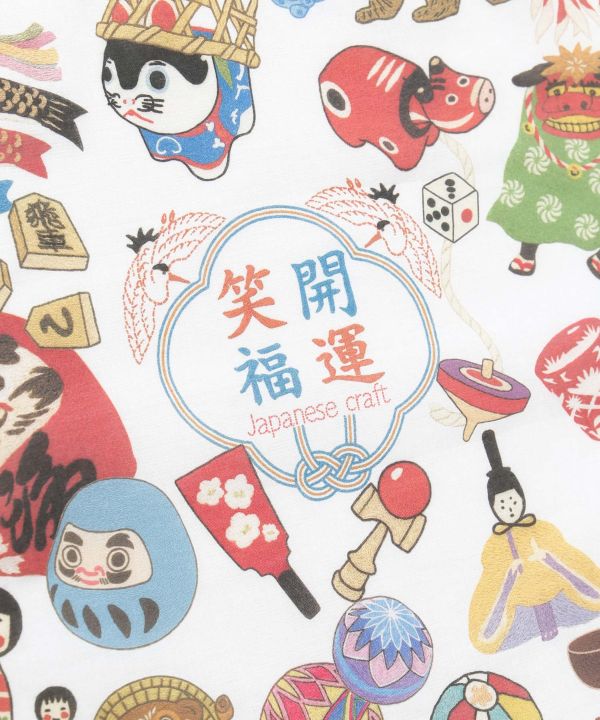 Japanese Motif Handkerchief by Kaya - Ametsuchi