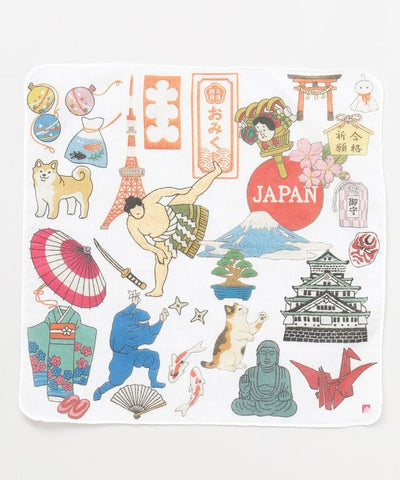 Japanese Motif Handkerchief by Kaya - Ametsuchi